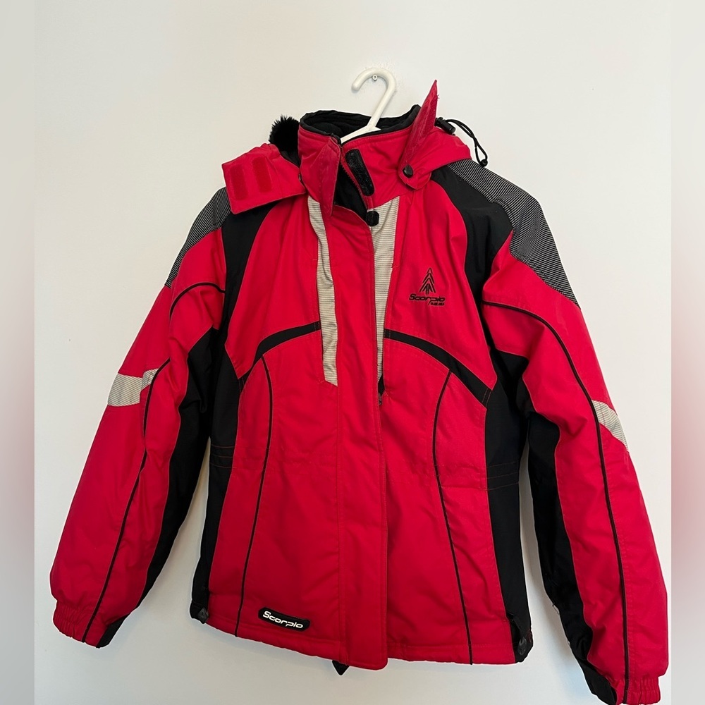 Scorpio Red and Black Jacket with removable hood size small